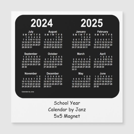 2024-2025ジャンスによる白黒の学校カレンダー (正面)