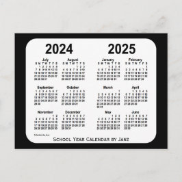 2024-2025ジャンスによる白黒の学校カレンダー ポストカード