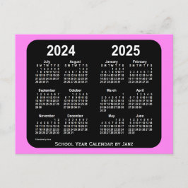 2024-2025バイオレットネオンミニスクールカレンダーby Janz ポストカード