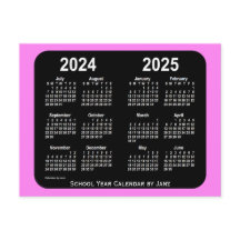2024-2025バイオレットネオンミニスクールカレンダーby Janz