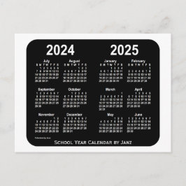 2024-2025ホワイトネオンスクールカレンダーbyヤンツ ポストカード