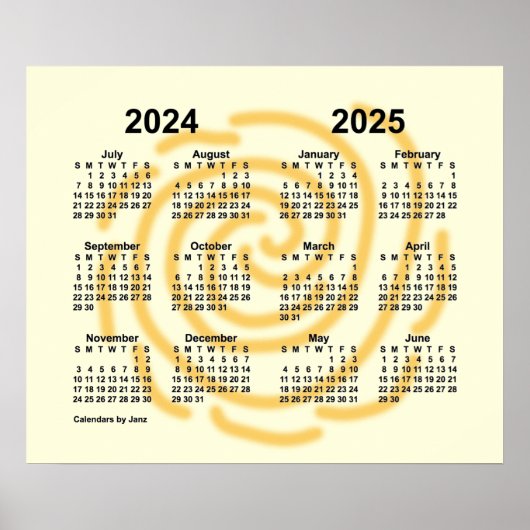 2024-2025年 陽気な日の学校カレンダー / Janz ポスター (正面)