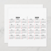 2024 2025 カレンダー 2年間 ブラック&ホワイト (正面/裏面)