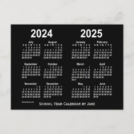 2024-2025 ネオン ホワイト スクール カレンダー by Janz ポストカード