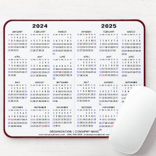 2024 - 2025 2年間カレンダーミニマリスト事業 マウスパッド