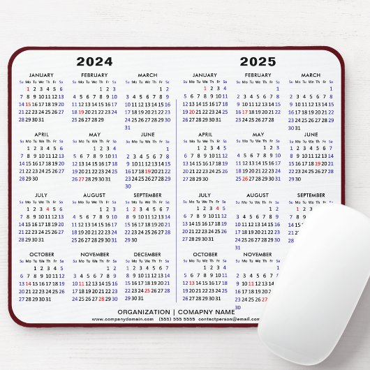 2024 - 2025 2年間カレンダーミニマリスト事業 マウスパッド