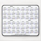 2024-2025 4年カレンダーブラック名前をカスタムするシンプル マウスパッド (正面)