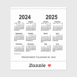 2024-2025 Janzによる透明カレンダー シール