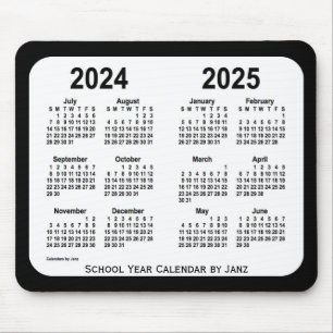 2024-2025 Janz著白黒学校のカレンダー マウスパッド