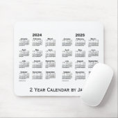 2024-2025 White 2 Year Calendar by Janz Mousepad マウスパッド (マウス)