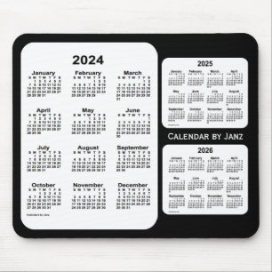 2024-2026 Janz著白黒3年のカレンダー マウスパッド
