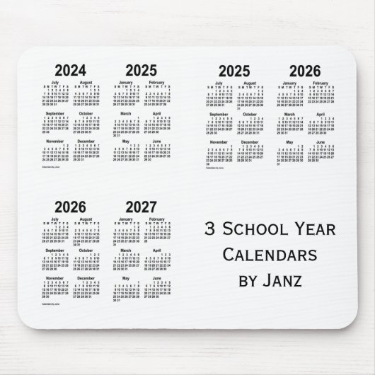 2024-2027白3学年カレンダーby Janz マウスパッド (正面)