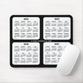 2024-2027 Janzによる白黒4年カレンダー マウスパッド (マウス)