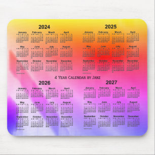 2024-2027 Rainbow Shadows 4 Year Calendar by Janz マウスパッド