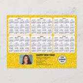 2024 - 2029カレンダーモダン金ゴールドグリッター業務 シーズンポストカード (正面)