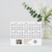 2024 - 2029 6年間カレンダーモダン業務写真 シーズンポストカード (スタンド正面)