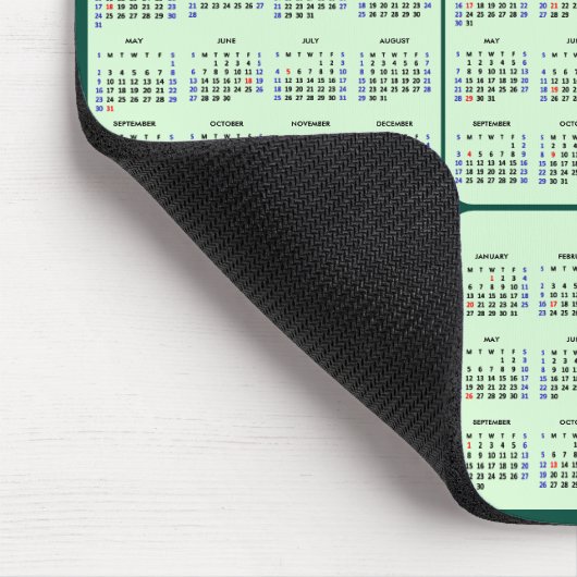 2024 - 2032カレンダー(米国の祝日を含む) Dark Green マウスパッド (コーナー)