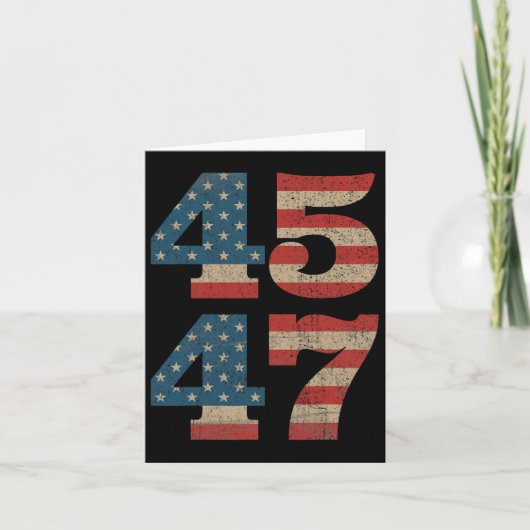 2024 45 47ヴィンテージアメリカ国旗のレトロ4547トランプ カード (正面)