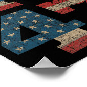 2024 45 47ヴィンテージアメリカ国旗のレトロ4547トランプ ポスター (角)