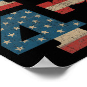 2024 45 47ヴィンテージアメリカ国旗のレトロ4547トランプ ポスター (角)