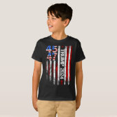 2024 45 47ヴィンテージアメリカ国旗のレトロ4547 Tシャツ (正面フル)