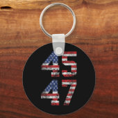 2024 45 47ヴィンテージアメリカ国旗のレトロ4547 Us 202 キーホルダー (正面)
