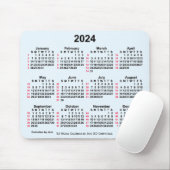 2024 Alice Blue 52週間ISOカレンダー(Janz) マウスパッド (マウス)