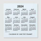 2024 Alice Blue Calendar by Janz 5x5マグネット (正面)