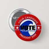 2024 ANY CANDIDATE Blue Wave |候補テンプレート 缶バッジ (正面&裏面)