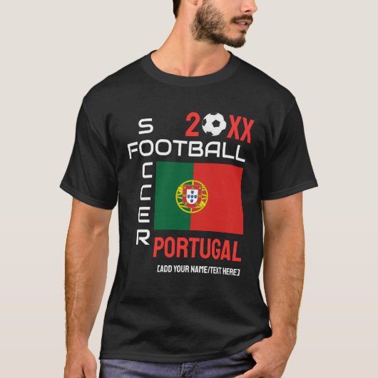 2024 Any Year PORTUGALサッカー名前をカスタムする Tシャツ (正面)