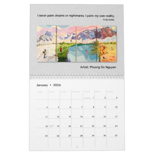 2024 Art Calendar Vanessa's Art Studio カレンダー (1月 2026)