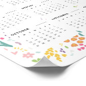 2024 At A Glance Calendar Wildflower Pattern ポスター (角)