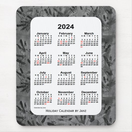 2024 Black Art Holiday Calendar by Janz マウスパッド (正面)