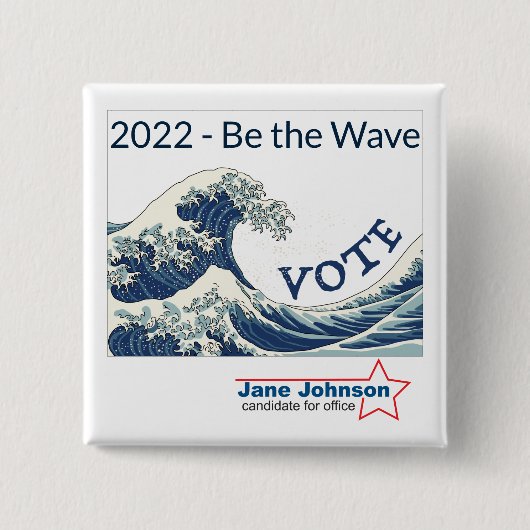 2024 Blue Waveカスタマイズ可能キャンペーンボタン 缶バッジ (正面)
