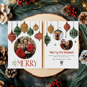2024 Boho非常に陽気なクリスマスファミリーカード シーズンカード
