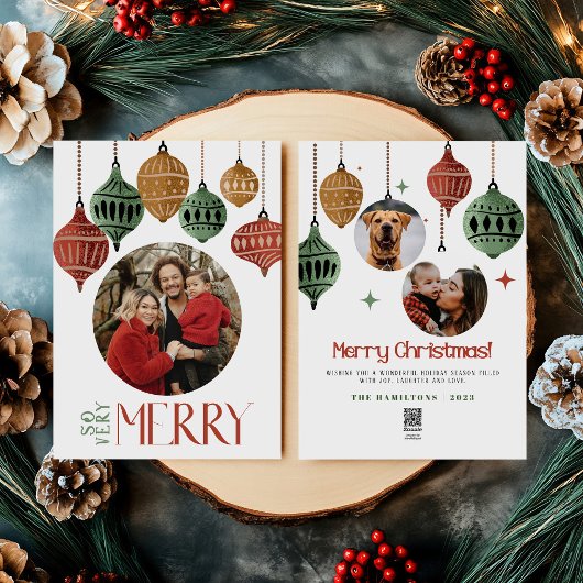 2024 Boho非常に陽気なクリスマスファミリーカード シーズンカード