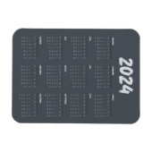 2024 Calendar Black And White Simple  マグネット (横)