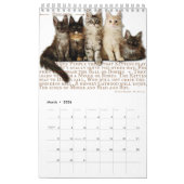 2024 Calendar Maine Coon cats & kittens, poetry カレンダー (3月 2026)