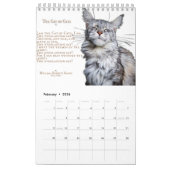 2024 Calendar Maine Coon cats & kittens, poetry カレンダー (2月 2026)
