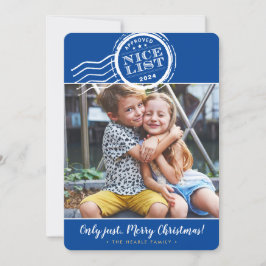 2024 CHRISTMAS PHOTO NICEおもしろい list stamp blue シーズンカード