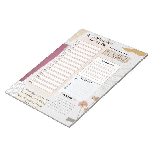 2024 DailyプランナーTo Doリスト(1日に1ページ) ノートパッド (アングル)