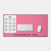 2024 Dark Pink Two Tone Calendar by Janz デスクマット (キーボード&マウス)