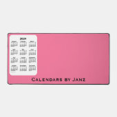 2024 Dark Pink Two Tone Calendar by Janz デスクマット (正面)