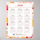 2024 Flower Business Logo月次カレンダー ポスター (正面)