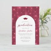 2024 Glam Twinkling Burgundy Arch卒業 招待状 (スタンド正面)