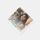 2024 Green Script写真卒業パーティー スタンダードカクテルナプキン (角)