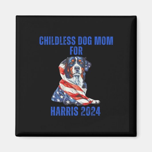 2024 Harris 2024用の子供のない犬の母 マグネット (正面)