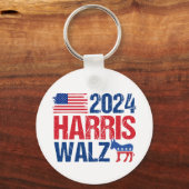 2024 Harris Walz民主党議員ドンキーアメリカン選挙 キーホルダー (裏面)