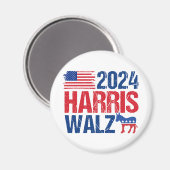 2024 Harris Walz民主党議員ドンキーアメリカン選挙 マグネット (正面/裏面)