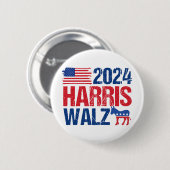 2024 Harris Walz民主党議員ドンキーアメリカン選挙 缶バッジ (正面&裏面)